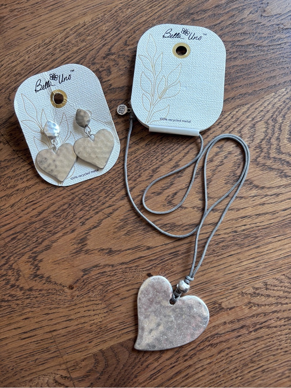 Kohl's Bella Uno Silver-Tone Heart Pendant Necklace Set